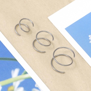 Anneau de nez double spirale en acier chirurgical 316L, multicolore, hypoallergénique, pour piercing de cartilage - Product Image 2