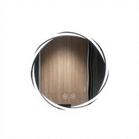 Miroir de salle de bain intelligent à LED avec verres en verre, miroir de maquillage pour hôtels et toilettes, anti-buée, installation sans perçage, miroir lumineux à commande tactile