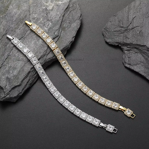 9Mm Square Tennis <b>Bracelet</b> <b>Copper</b> Micro-inlaid Zircon Hip Hop Couple Tanjing Fashion Lijing Necklace - Product Image 1