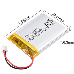 Li polymer 634169 LiPo battery 3,7 V 2000mAh for GPs - Product Image 6