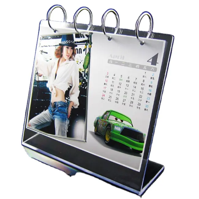 Kalender Meja untuk Menampilkan Kualitas Tinggi Bingkai Foto Kalender LED Kalender Cetak Akrilik