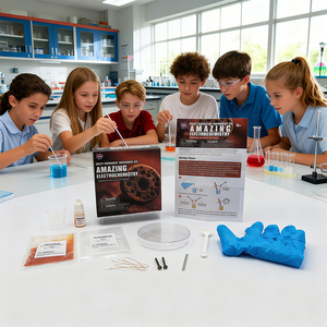 Kit scientifique d'électrochimie incroyable pour enfants, jeu de chimie fou, jouets STEM, expériences, cool, unisexe, sans batterie - Product Image 1