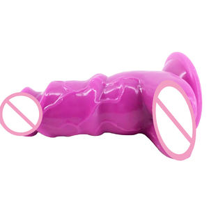 ดิลโด้ตัวใหญ่สำหรับผู้หญิงองคชาติสีม่วงแบบเลื่อนได้สมจริงไม่เป็นพิษ - Product Image 5