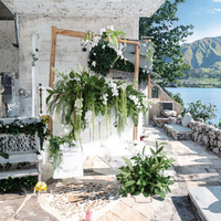 Décoration de mariage de luxe à louer : feuillage artificiel d'eucalyptus, herbe en soie, taille personnalisée pour arche de mariage