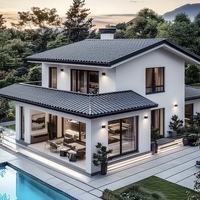 Structure en acier léger personnalisée au meilleur prix, cadre en métal à la mode longue durée de vie pour une belle maison villa
