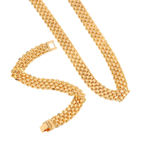 Collier à maillons pour homme en laiton plaqué or 18 carats, style hip-hop punk européen et américain, tendance vintage, pour couple, best-seller transfrontalier Tianmao