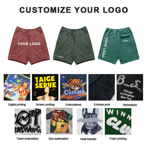 Oem quần áo các nhà sản xuất tùy chỉnh in logo 100% polyester sàng lọc in ấn Quần ngắn cho nam giới với túi - Product Image 4