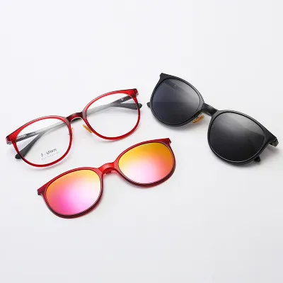 K17 2 in 1 clip on TR90 sunglasses/magnetic golf sunglasses optical glasses clip