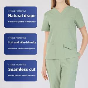 Tenues chirurgicales unisexe à manches courtes/longues, haute élasticité, séchage rapide, en tissu polyester Dobby, modèle ODM SG-801 - Product Image 1