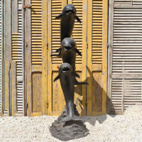 Sculpture d'animal sur mesure, statue de dauphin en bronze grandeur nature, fontaine pour piscine