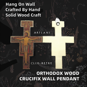 Cruz de Madera Pintada a Mano al por Mayor, Crucifijo Religioso Ortodoxo Cristiano para Colgar en la Pared - Product Image 2