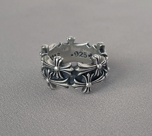 Hip Hop Retro Gothic Punk Double Cross <strong>Silver</strong> Open <strong>Adjustable</strong> Alloy Unisex Men Finger <strong>Rings</strong> - Product Image 5