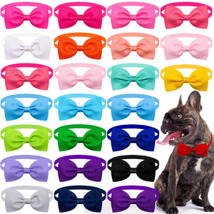 Cross-border New Solid Color Polyester Winter Classic Pet Bow for <b>Dogs</b> Adjustable Universal Color - Product Image 1