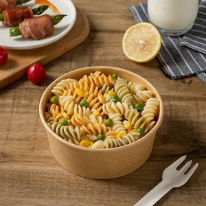 Hộp giấy kraft thân thiện với môi trường, có thể phân hủy, dùng để đựng thức ăn mang đi, hộp cơm trưa, hộp salad, hộp bánh, hộp bánh cupcake, làm từ giấy bìa cứng với lớp phủ PET PP - Product Image 2