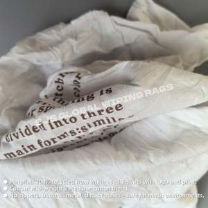 Solución Económica de Algodón de Alta Calidad para Limpieza Industrial: Trapos de Camiseta Blancos Impresos para Limpieza de Grandes Espacios - Product Image 4