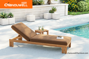 Tumbona de Jardín para Patio, Hotel o Piscina, Muebles de Exterior, Espuma de Alta Elasticidad de 45 D, Grado A, Madera de Teca Sudamericana - Product Image 5