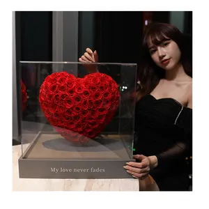 New idea 3D Preserved rose eternal rose gift packaging romantic Women valentine gift