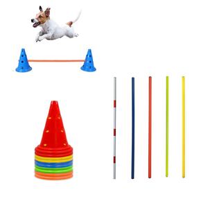 Equipo de entrenamiento de agilidad para perros Lynpet, poste de salto de obstáculos de fibra de plástico de nailon, combinación de poste marcador de cubo de cono para entrenamiento - Product Image 6