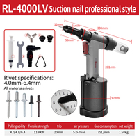 Pistolet à rivets pneumatique auto-aspirant RL-4000LV, léger (1,58 kg), 4,0-6,4 mm pour l'automobile et la tôlerie