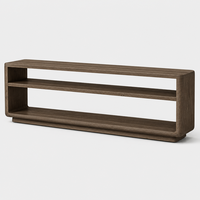 Table basse console moderne classique de luxe, faite à la main, en bois massif avec revêtement naturel lisse, pour la décoration de l'entrée de la villa