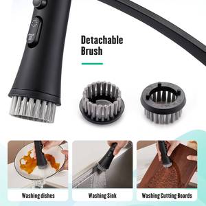 Robinet de cuisine monocommande en acier inoxydable 304 noir mat avec douchette extractible CUPC - Product Image 3