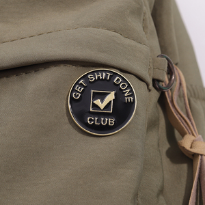 Épinglette en émail « Get Shit Done Club » en gros, phrases amusantes, signe de motivation, broche, badge pour sac à dos, bijoux, cadeau pour employé - Product Image 3