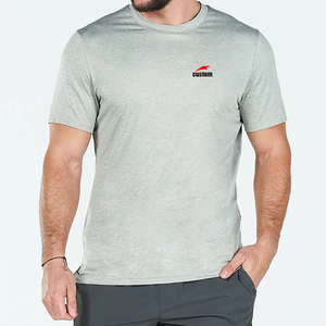 T-shirt da <span class=keywords><strong>uomo</strong></span> personalizzate traspiranti ed elasticizzate a manica corta in cotone e spandex di alta qualità per la palestra, T-shirt a compressione personalizzate - Product Image 3