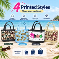 Sac de plage en EVA imprimé, sac à main imperméable avec motif animal et motif palmier pour les voyages, les stations balnéaires, personnalisable