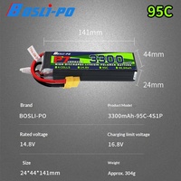 Batterie Lipo pour Drone BosLipo P7, Batterie au Lithium Rechargeable pour Modèles d'Avions, 95C 2200/3300/5000/5600mAH, Grande Capacité