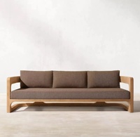 Ensemble de canapés d'extérieur en teck moderne, ensemble de canapés pour appartement, jardin, villa, terrasse, résistant à l'eau, mobilier de patio toutes saisons