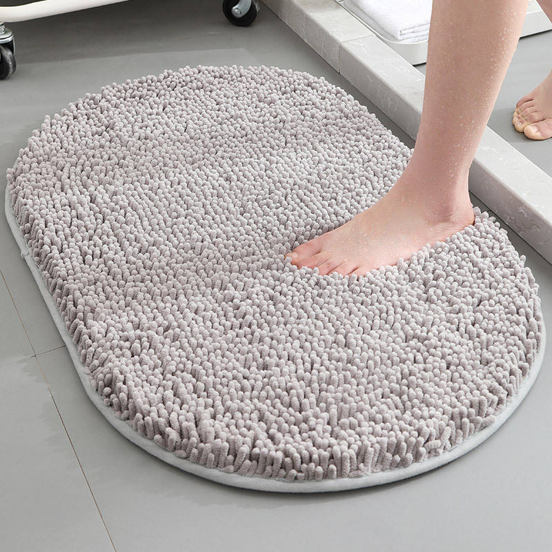 Chenille OvalPVCBottom-สีเทาอ่อน