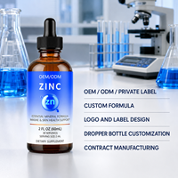 Gouttes de zinc OEM 60 ml liquides sans arôme, qualité alimentaire, soutien immunitaire, complément énergétique, gouttes de zinc