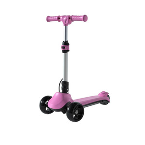 Trottinette électrique pour enfants rose 3 roues pliable réglable en hauteur avec frein - Product Image 1