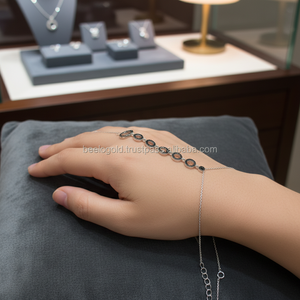 Guante de mano de Plata de Ley 925K, cadena de esclavo Sahmeran, anillo, diseño artístico, pulsera de mano de circón - Product Image 3