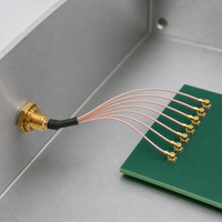 Câble d'antenne micro coaxial SMA femelle à montage sur panneau vers 8 connecteurs U.FL, avec pigtail de sortie ventilé de 8 cm pour routeur