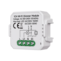 Módulo de interruptor WiFi inteligente Tuya, interruptor de atenuación para control de luz de hogar inteligente, relé de disyuntor