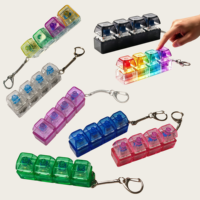Custom Logo Illuminated 4-Key Mechanical Switch Keycap Fidget Toy PBT ABS Acrylic Plastic Stress Relief Keyboard Keychain Gift