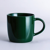 Tasse à café en céramique noire mate de 15 oz, en porcelaine, avec logo personnalisé imprimé, pour cadeau de festival, vente en gros