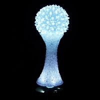 Décoration de fête à domicile personnalisée, fleur artificielle lumineuse à LED, boule de fleurs, vase en cristal