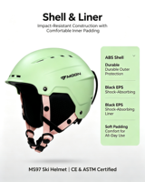 Casque de ski et de snowboard unisexe MOON MS97, coque en ABS, certifié CE, casque de sécurité hivernal pour les activités de neige