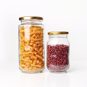 Giá rẻ 350 ml 500 ml Vòng thủy tinh trong suốt đóng hộp thực phẩm chum với biểu tượng tùy chỉnh nắp - Product Image 5