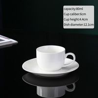 Ensembles de tasses à thé en porcelaine blanche de 80 ml, 150 ml, 200 ml, tasses à café en céramique avec logo personnalisé imprimé et soucoupes pour cadeau publicitaire