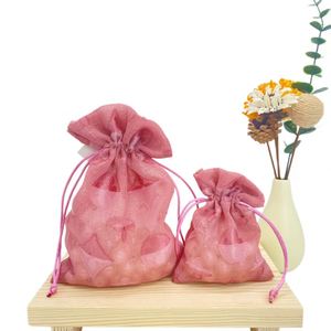 Pochette à bijoux de mariage personnalisée, sac en polyester à cordon de serrage de haute qualité - Product Image 2