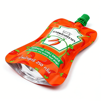 Pochettes souples personnalisées en aluminium composite de qualité alimentaire avec bec verseur et bouchon à vis pour sauce, idéales pour le ketchup (sacs Mylar)