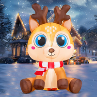 Renne de Noël gonflable géant personnalisé avec éclairage LED pour la décoration de la cour et de la maison