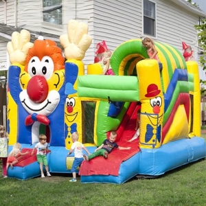 Chú hề PVC <span class=keywords><strong>Inflatable</strong></span> lâu đài <span class=keywords><strong>bouncy</strong></span> đôi khâu Bouncer với Blower cho trẻ em chơi <span class=keywords><strong>Inflatable</strong></span> trượt - Product Image 1