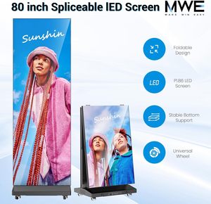 Letrero Publicitario Inteligente Plegable, Pantalla Electrónica Portátil para Anuncios, Pantalla Digital Inteligente con Ethernet - Product Image 3