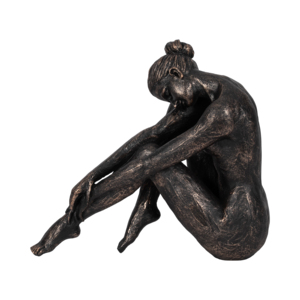 Scultura d'arte contemporanea di una ballerina che riposa, statua decorativa per soggiorno, camera da letto e bagno - Product Image 1