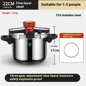 Olla de Acero Inoxidable 316 de Alta Calidad para Cocina de Gas e Inducción, Utensilios de Cocina a Prueba de Explosiones, Olla a Presión de 10L - Product Image 6