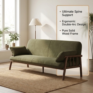 Divano Sezionale Moderno a Tre Posti in <span class=keywords><strong>Legno</strong></span> <span class=keywords><strong>Massello</strong></span> Nordico Personalizzabile, Ecologico, per Appartamenti Compatti, Hotel e Soggiorni - Product Image 6